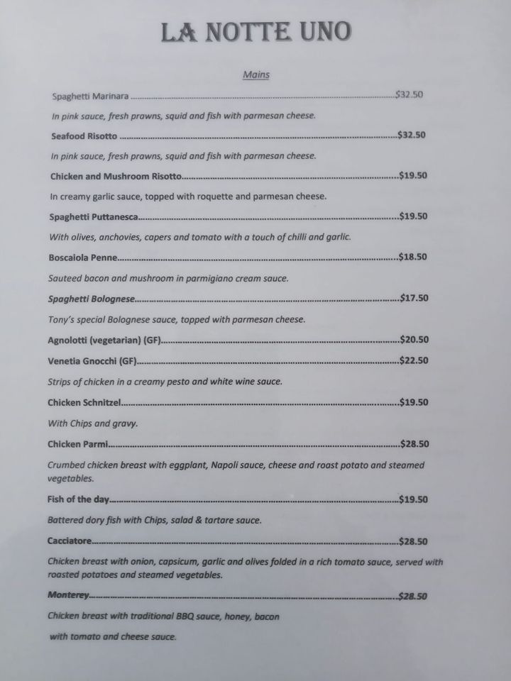 LA NOTTE UNO ITALIAN RESTAURANT